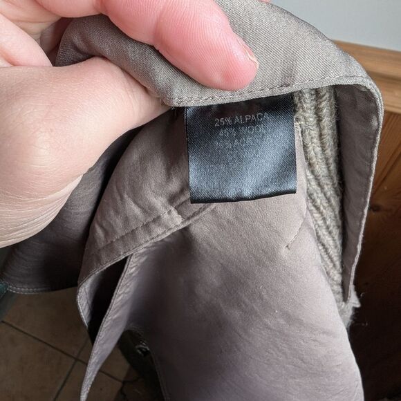 Kaufman Franco Knit Brown Wool Alpaca Turtleneck Sleeveless Zipper Top Size L - Picture 6 of 8